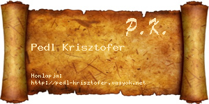 Pedl Krisztofer névjegykártya